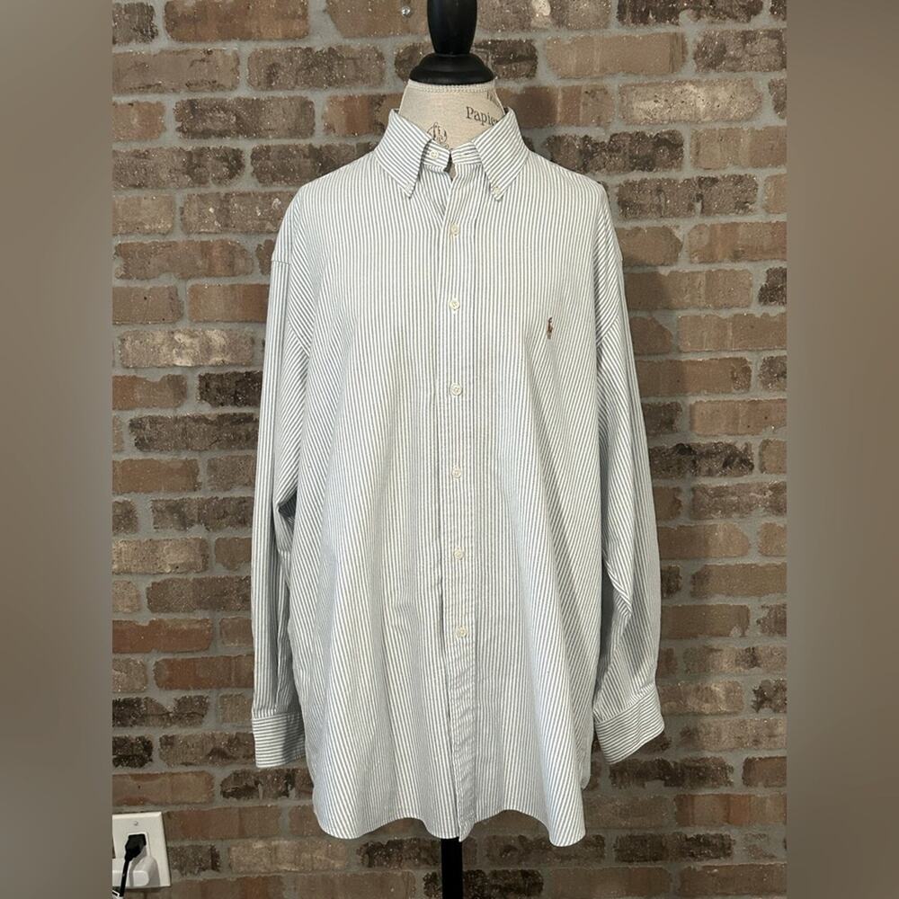 Ralph Lauren black label Yarmouth 100% cotton striped button down shirt 17-34